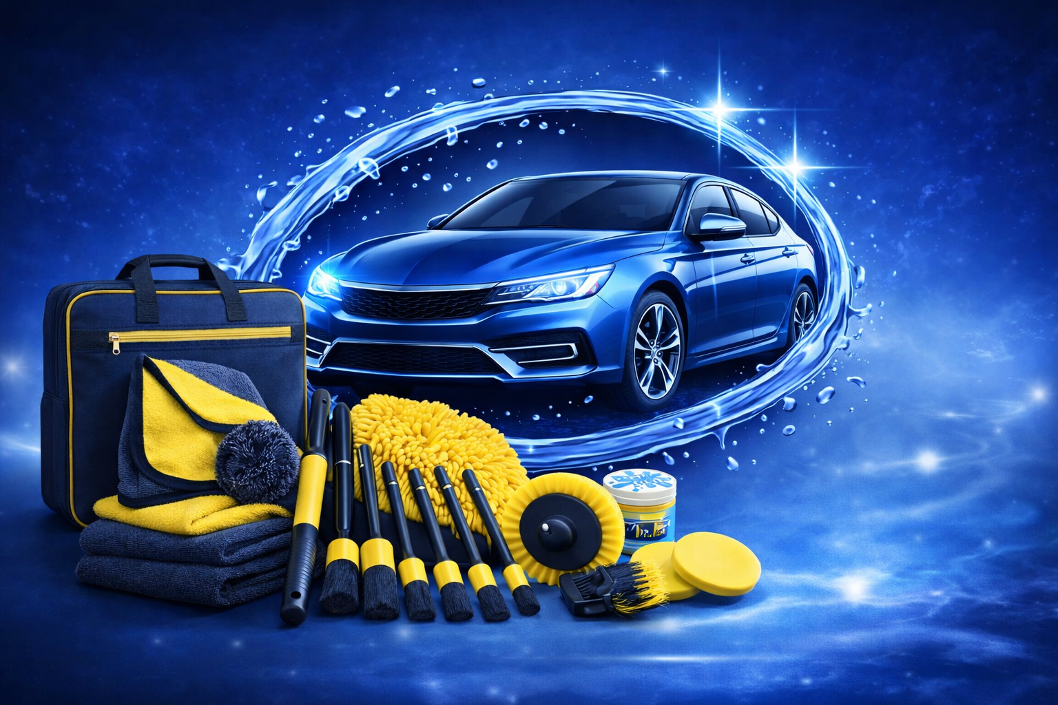 Auto Reinigungsset mit Autopflege Zubehör für Innen und Außenreinigung