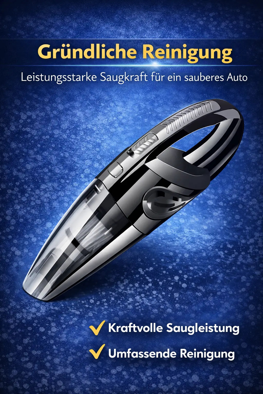 Kabelloser Handstaubsauger für Auto Innenreinigung mit starker Saugleistung